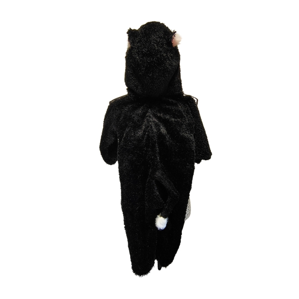 Kids Cat Halloween‎ Costume Medium Black & White Plushie Hooded Onesie Childrens - Picture 4 of 7